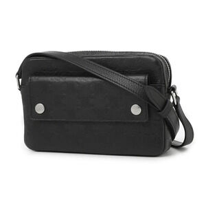 Celine Triomphe Embossed Calfskin Leather Camera Crossbody Bag Black
